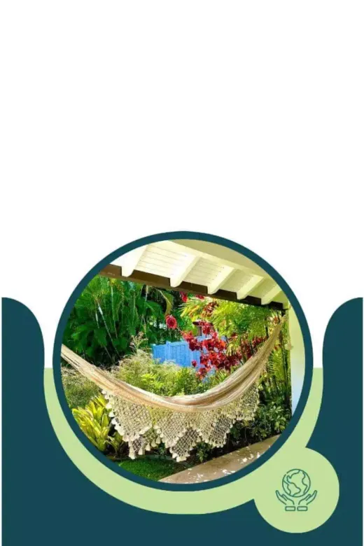 Chinchorro de Curagua ecológico y sustentable colgado en jardín